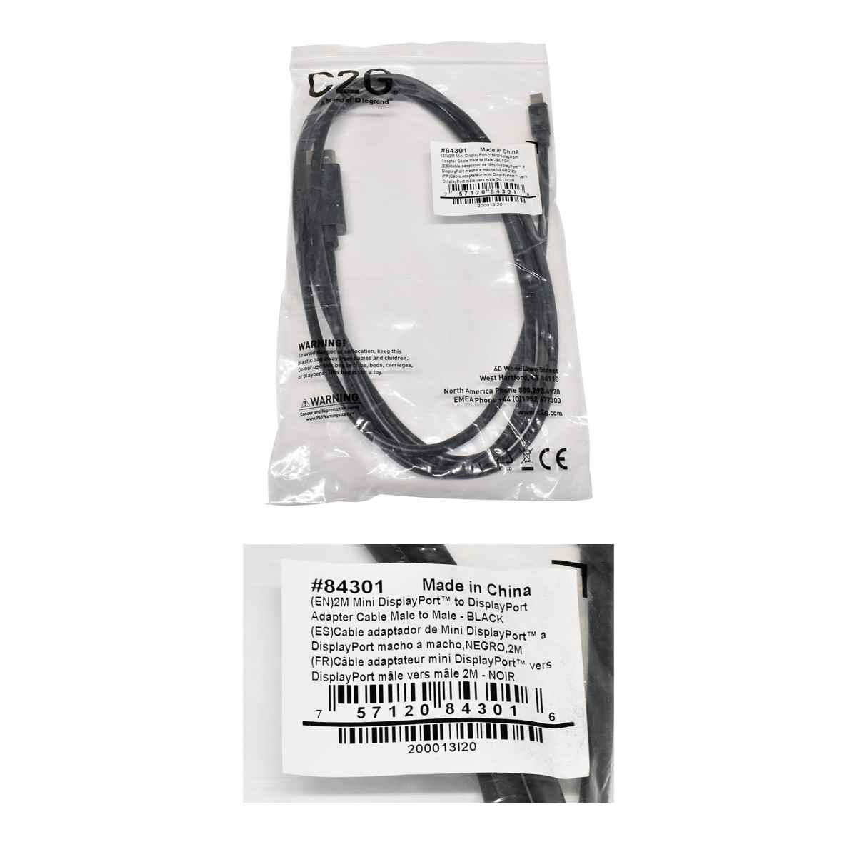 Datenkabel 2M C2G 84301 Mini Display Port - Display Port Neu OVP Datenkabel 2M C2G 84301 Mini Display Port - Display Port Neu OVP