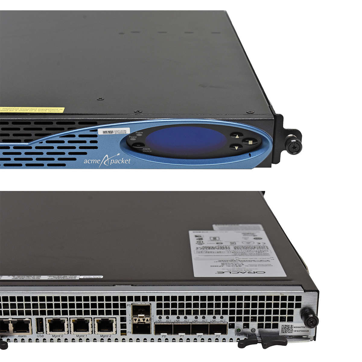 Oracle Corporation ACME Packet AP4600 NGM7L00CRA +Module NGI8AFFMTA Rack Ears