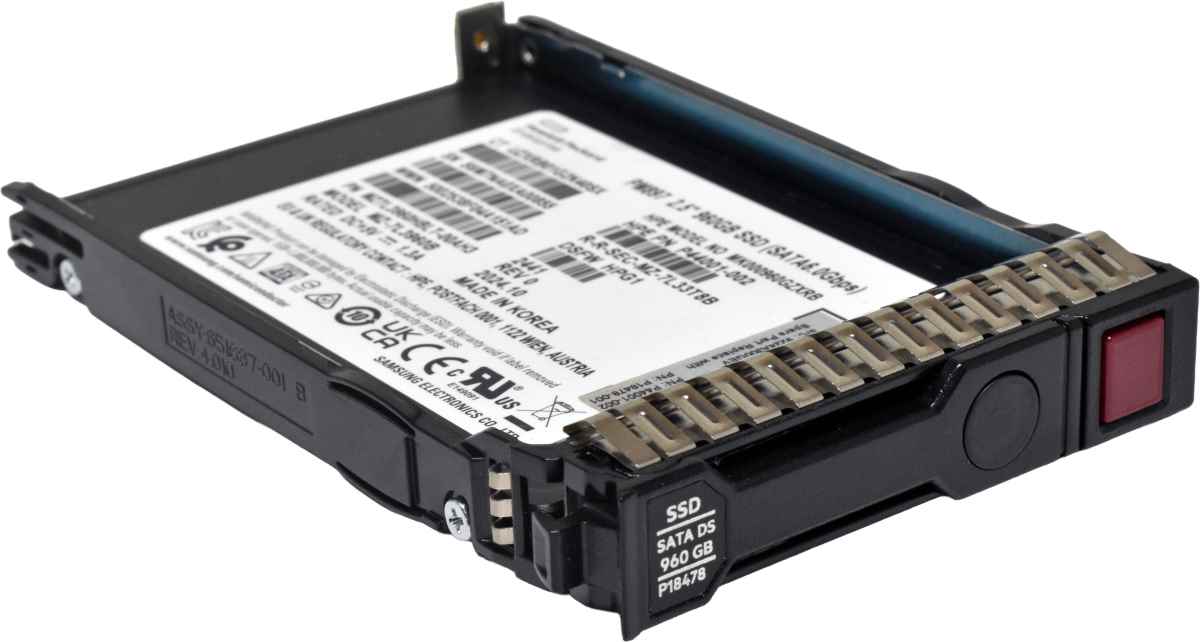 HP Samsung PM897 960GB P18478-001 MZ-7L3960B 2.5" SFF 6G SATA SSD +Caddy