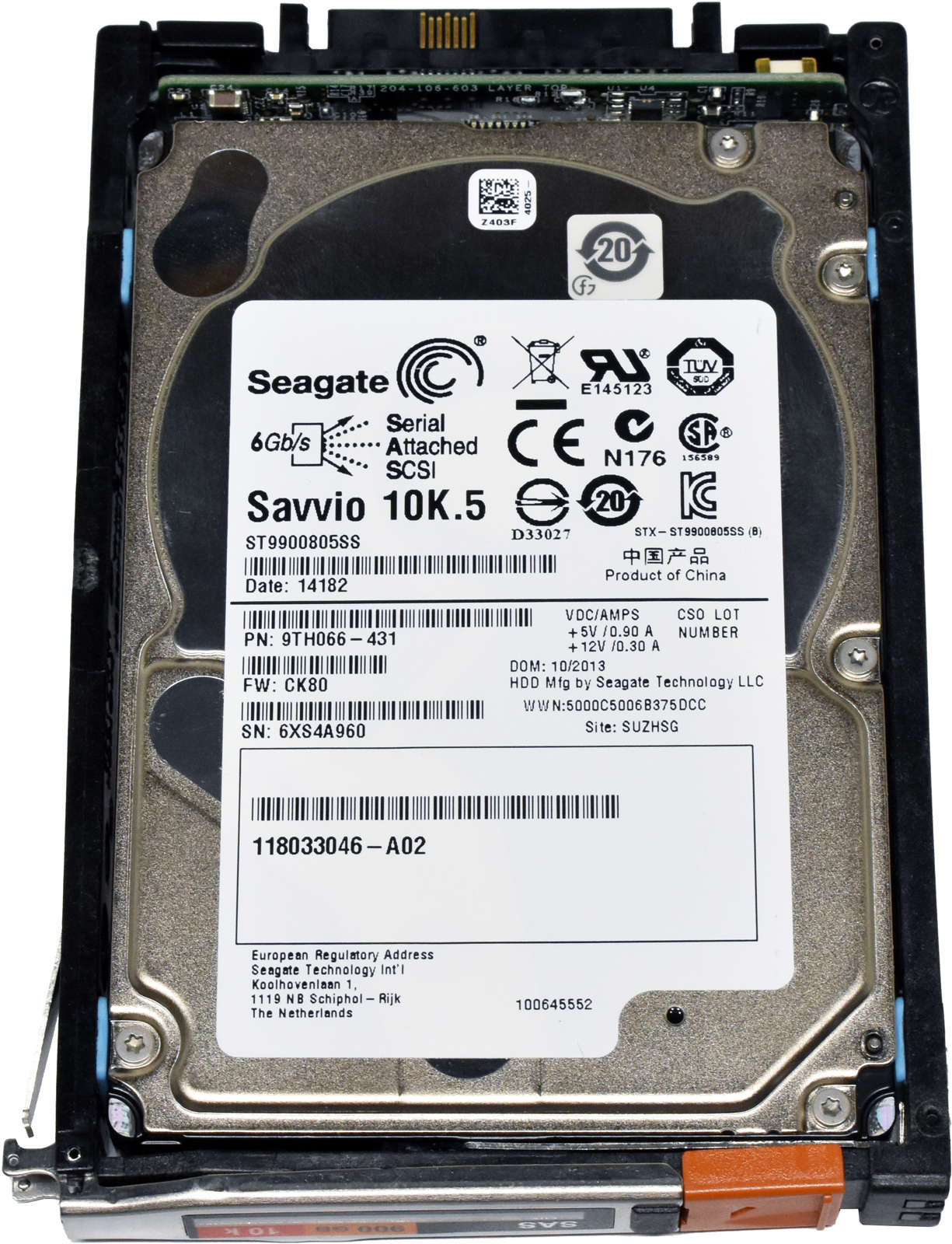EMC-Seagate-118033046-A02-ST9900805SS-9TH066-431-9-003.jpg EMC Seagate 118033046-A02 ST9900805SS 9TH066-431 900GB 6G 2.5" 10K SAS HDD