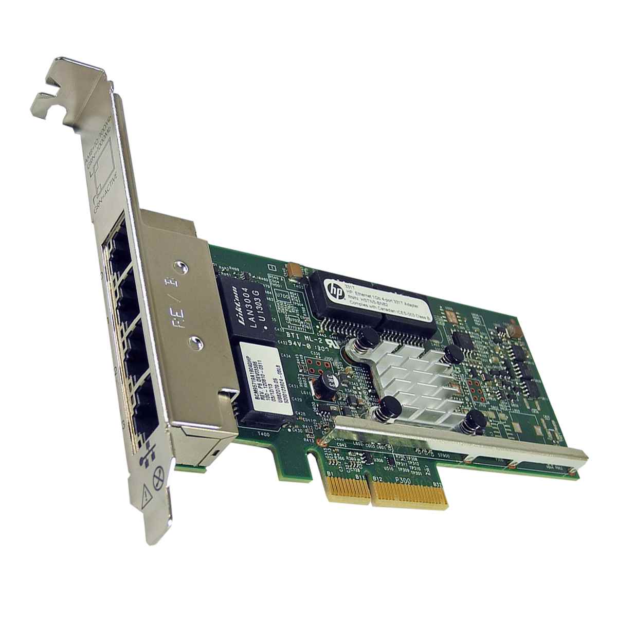 HP 331T Quad Port PCIe Gigabit Server Adapter P/N 649871-001 647592-001 FP HP 331T Quad Port PCIe Gigabit Server Adapter P/N 649871-001 647592-001 FP