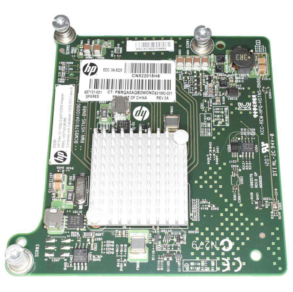 HP-Flex10-530m-10-Gbps-2-Port-PCIe-2-Port-Adapter-001.jpg HP Flex10 530m 10 Gbps 2-Port PCIe 2-Port Adapter HSTNS-BN86 SP/N: 657131-001
