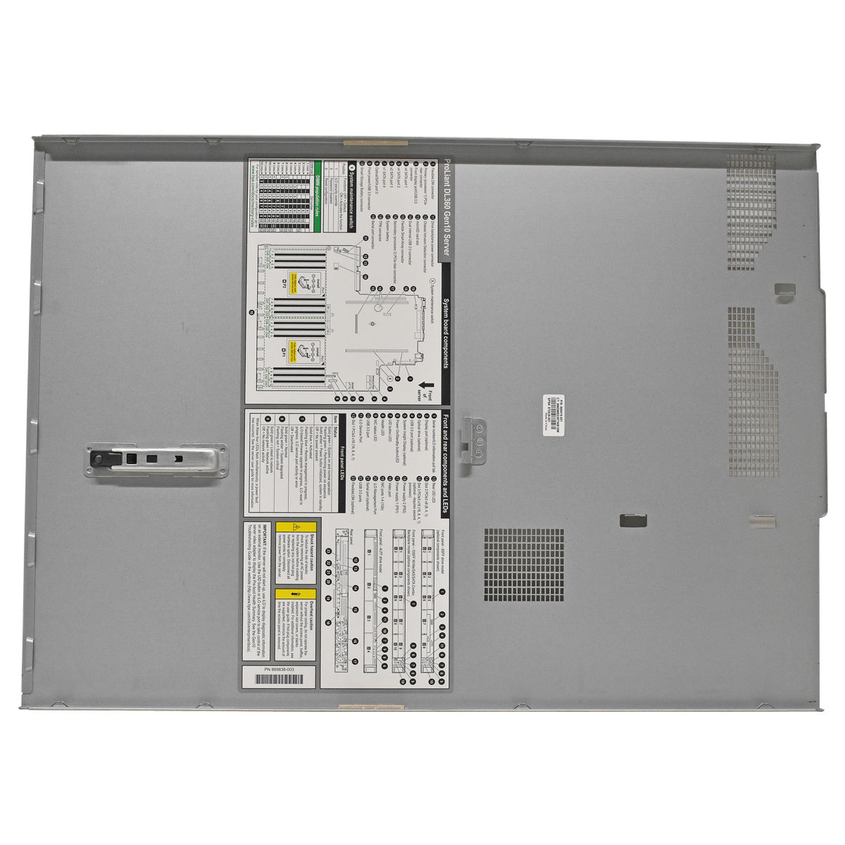 HP ProLiant DL360 G10 Top Cover Gehäusedeckel mit Label 875536-001 869415-001 HP ProLiant DL360 G10 Top Cover Gehäusedeckel mit Label 875536-001 869415-001