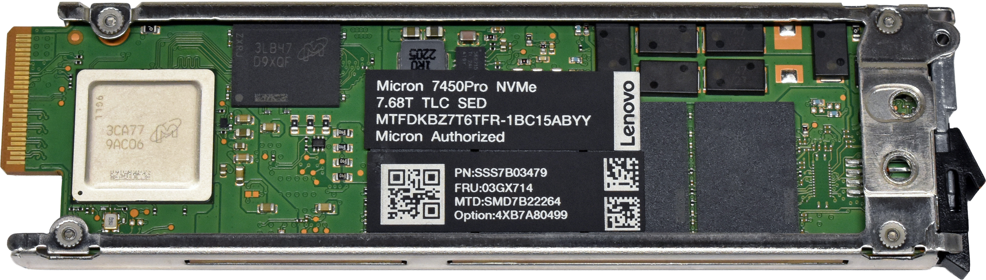 Lenovo Micron 7450 PRO MTFDKBZ7T6TFR 03GX714 7.68TB E1.S NVMe OPAL SED SSD
