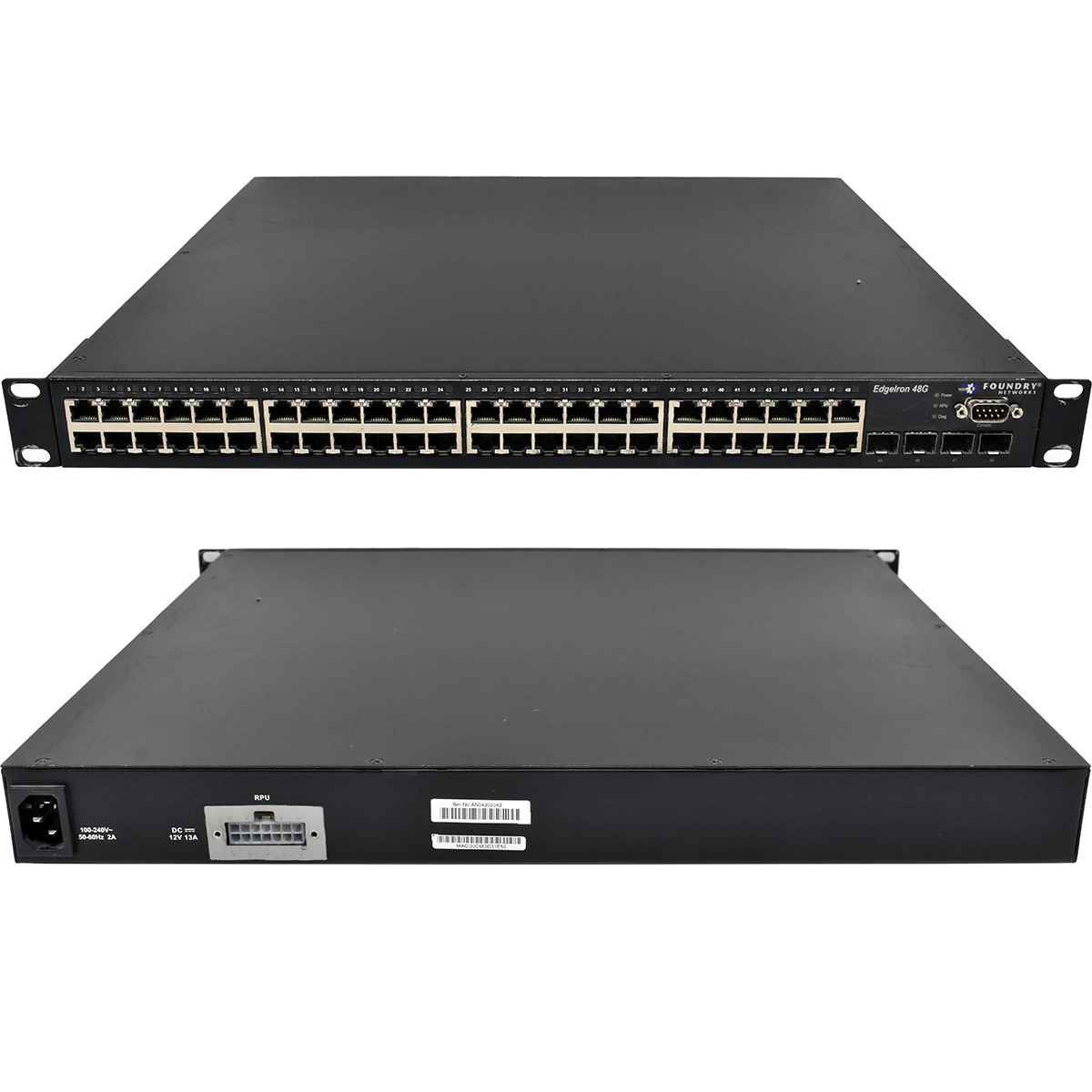 FOUNDRY EdgeIron 48G EIF48G 48-Port RJ-45 GE Switch 4x SFP Rack Ears FOUNDRY EdgeIron 48G EIF48G 48-Port RJ-45 GE Switch 4x SFP Rack Ears