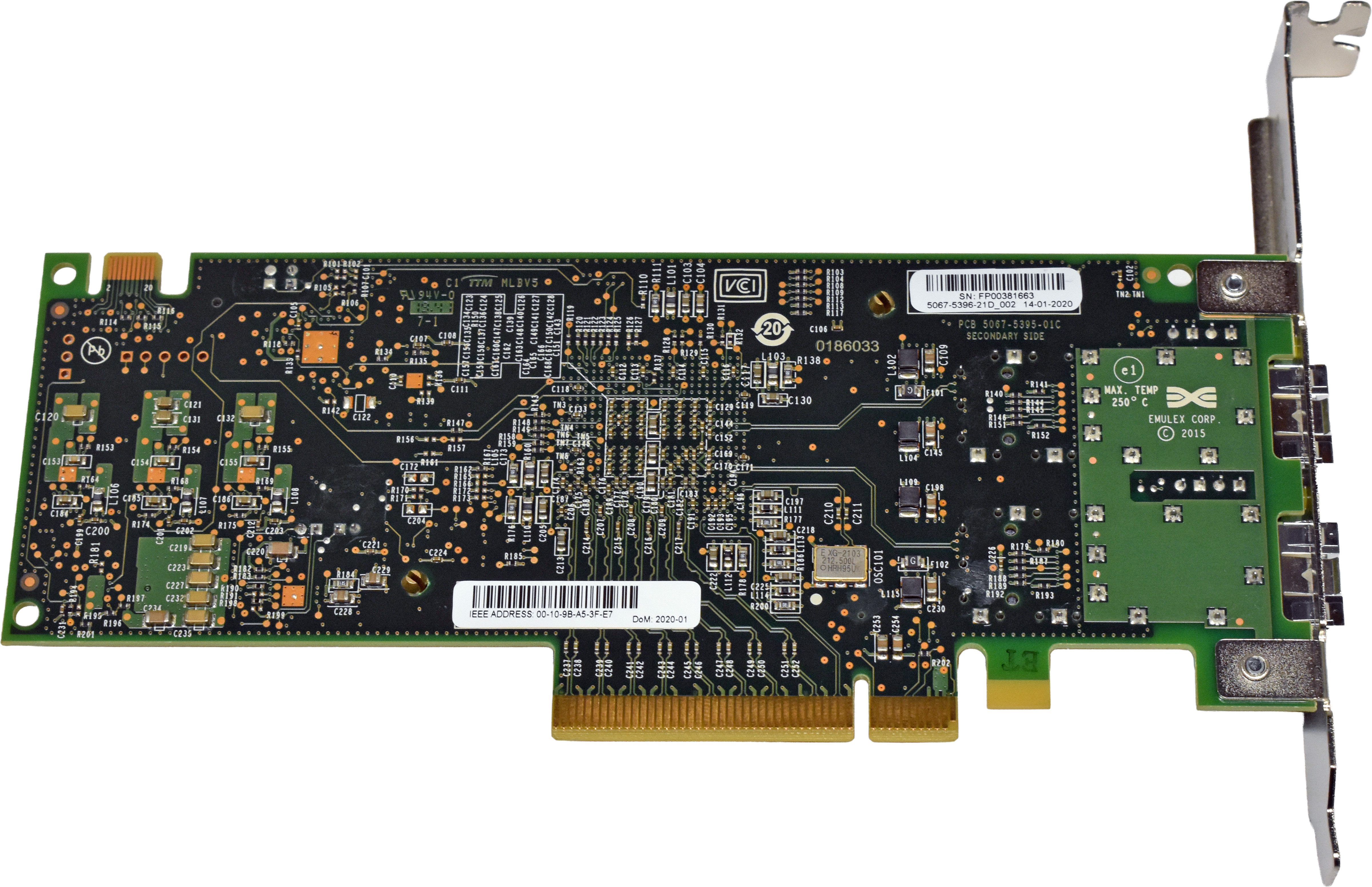 DELL 0RXNT1 0PD89Y Emulex LPE31002 Dual-Port 16Gb/s PCIe x8 FC Host Bus Adapter FP