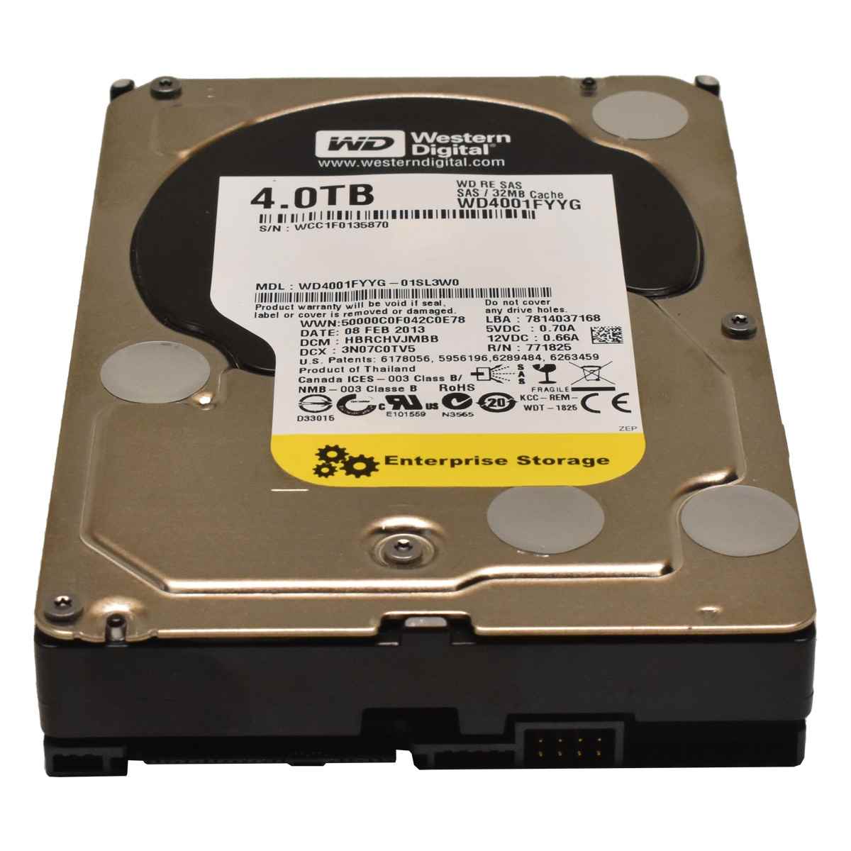 WD RE 4TB 3.5" 7.2K 6G 32MB Cache SAS HDD Festplatte WD4001FYYG-01SL3W0 WD RE 4TB 3.5" 7.2K 6G 32MB Cache SAS HDD Festplatte WD4001FYYG-01SL3W0