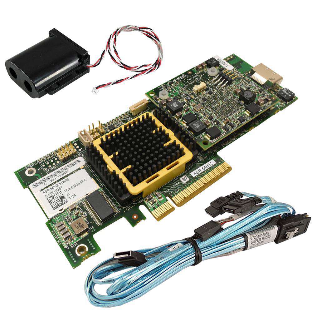 Adaptec-ASR-5405Z-SAS-SATA-RAID-Controller-PN-TCA-001.jpg Adaptec ASR-5405Z SAS/SATA RAID Controller PN TCA-00304-07-C + BBU + Kabel #1