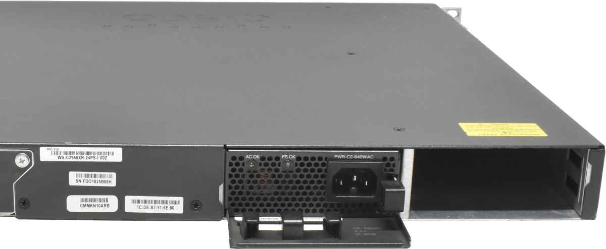 Cisco WS-C2960XR-24PS-I 24-Port PoE+ GE 4-Port SFP GE 1x PSU Rack Ears Cisco WS-C2960XR-24PS-I 24-Port PoE+ GE 4-Port SFP GE 1x PSU Rack Ears