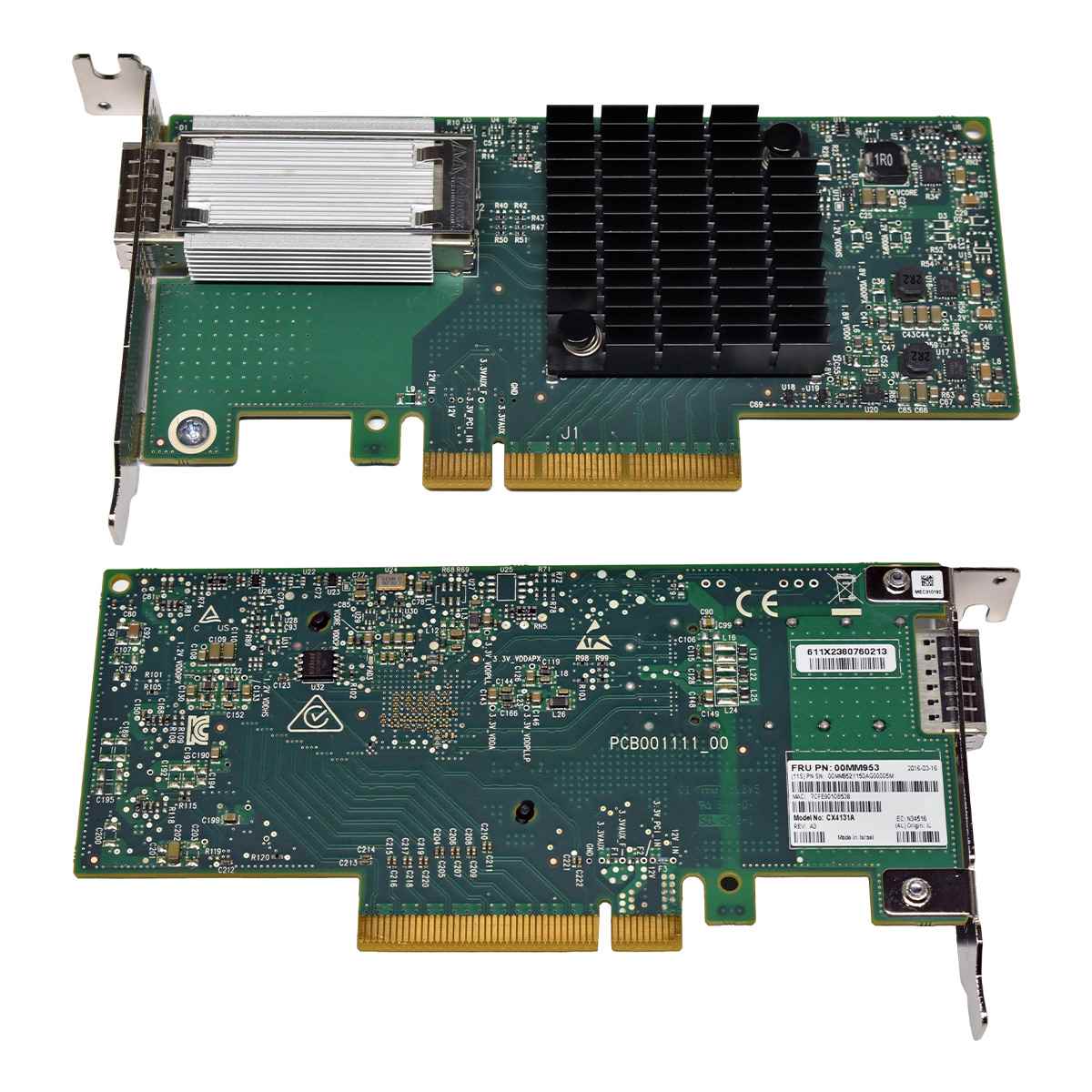 Mellanox Lenovo ConnectX CX4131A 1-Port NIC 50G QSFP28 PCIe 3.0 x16 00MM953 LP Mellanox Lenovo ConnectX CX4131A 1-Port NIC 50G QSFP28 PCIe 3.0 x16 00MM953 LP