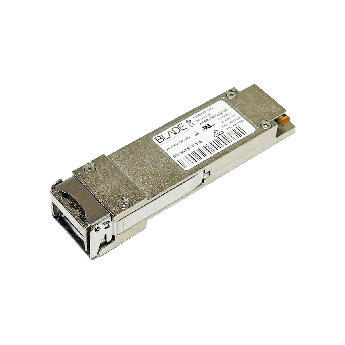 Blade BN-CKM-QP-SR4 MMF 850nm 150m 40GBase-SR4 Transceiver Module 49Y7928 Blade BN-CKM-QP-SR4 MMF 850nm 150m 40GBase-SR4 Transceiver Module 49Y7928