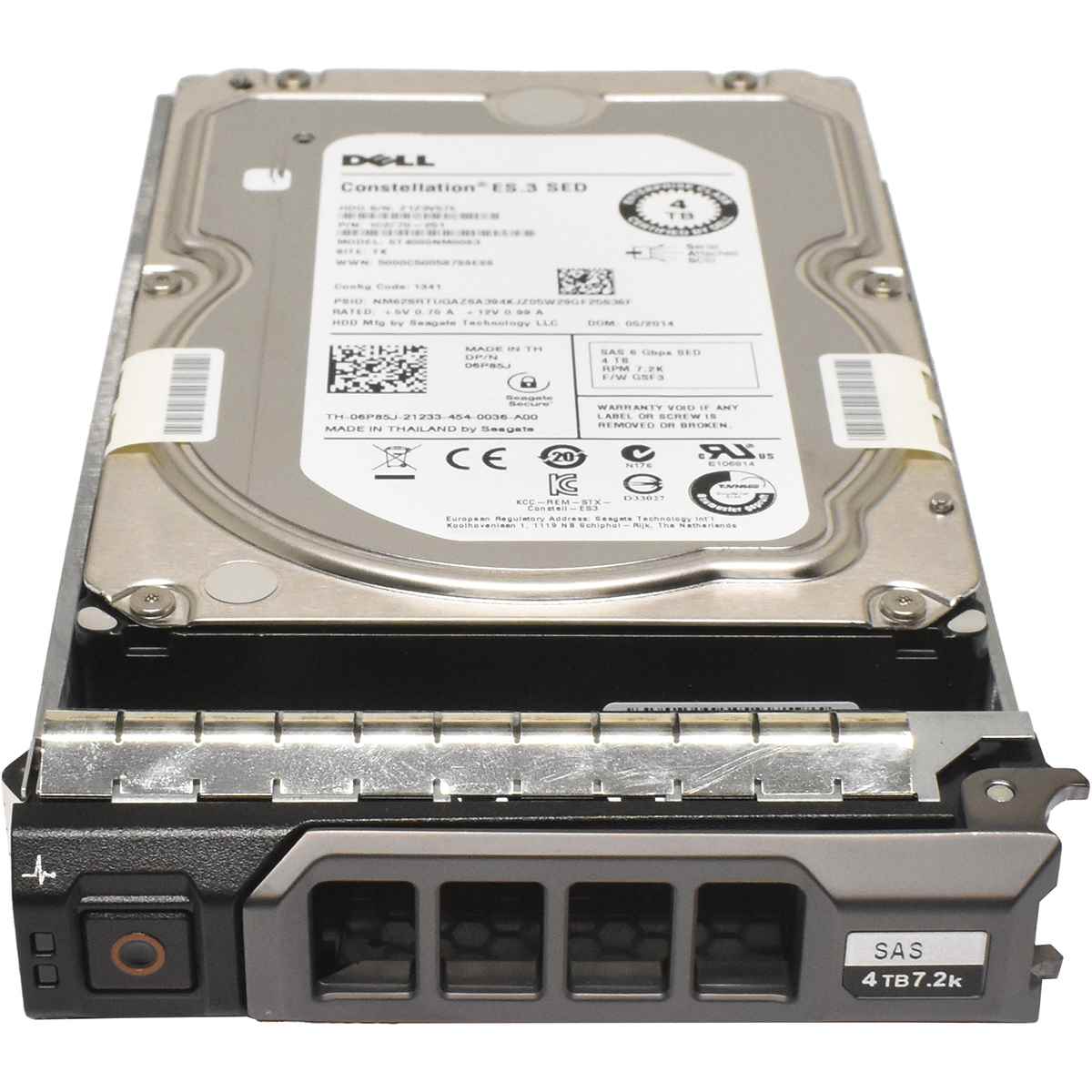 Dell Seagate 4TB 3.5" 6G 7.2K SAS HDD Festplatte ST4000NM0063 06P85J mit Rahmen Dell Seagate 4TB 3.5" 6G 7.2K SAS HDD Festplatte ST4000NM0063 06P85J mit Rahmen