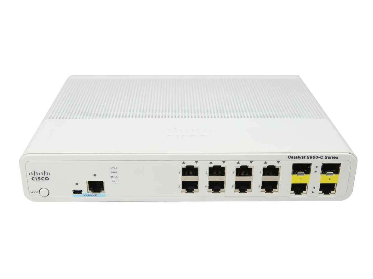 Cisco WS-C2960C-8TC-L 8-Port RJ-45 100Mbps Fast Ethernet Switch 2x RJ-45 2x SFP GE