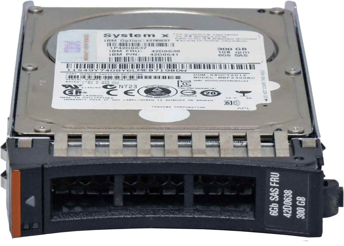 IBM Toshiba 300GB 42D0638 42D0641 MBF2300RC 2.5" 10K SAS HDD with Caddy IBM Toshiba 300GB 42D0638 42D0641 MBF2300RC 2.5" 10K SAS HDD with Caddy