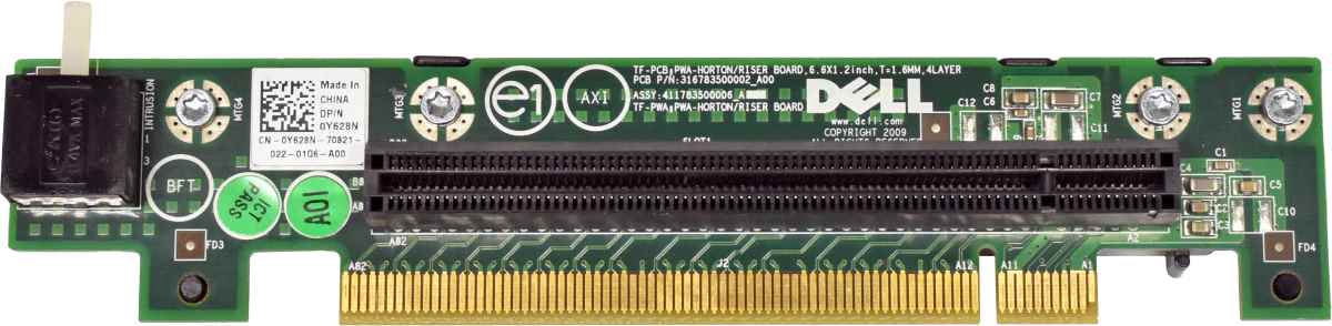 Dell PowerEdge R210 PCIe x16 Riser Board Expansion Slot 0Y628N Dell PowerEdge R210 PCIe x16 Riser Board Expansion Slot 0Y628N