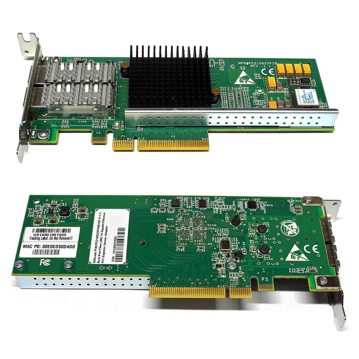 Silicom PE210G2SPI9B-SR Dual-Port Fibre Channel 10Gb PCIe x8 Network Adapter LP