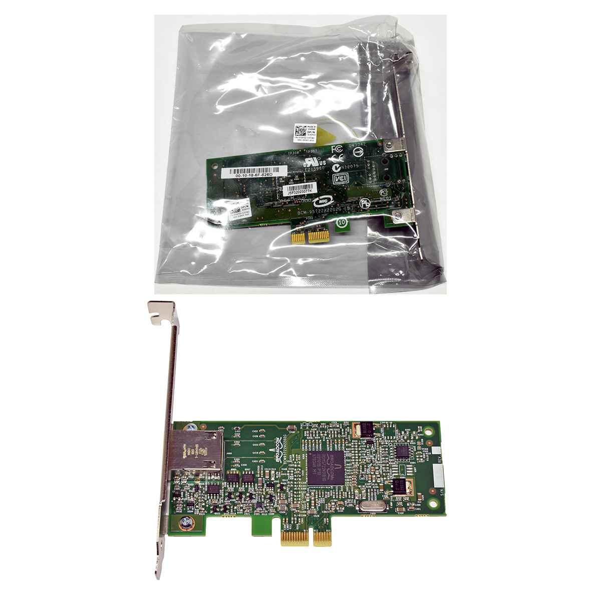 Dell Broadcom 0J5P32 BCM95722A2202G Single-Port NIC GE RJ-45 PCIe x1 FP Dell Broadcom 0J5P32 BCM95722A2202G Single-Port NIC GE RJ-45 PCIe x1 FP