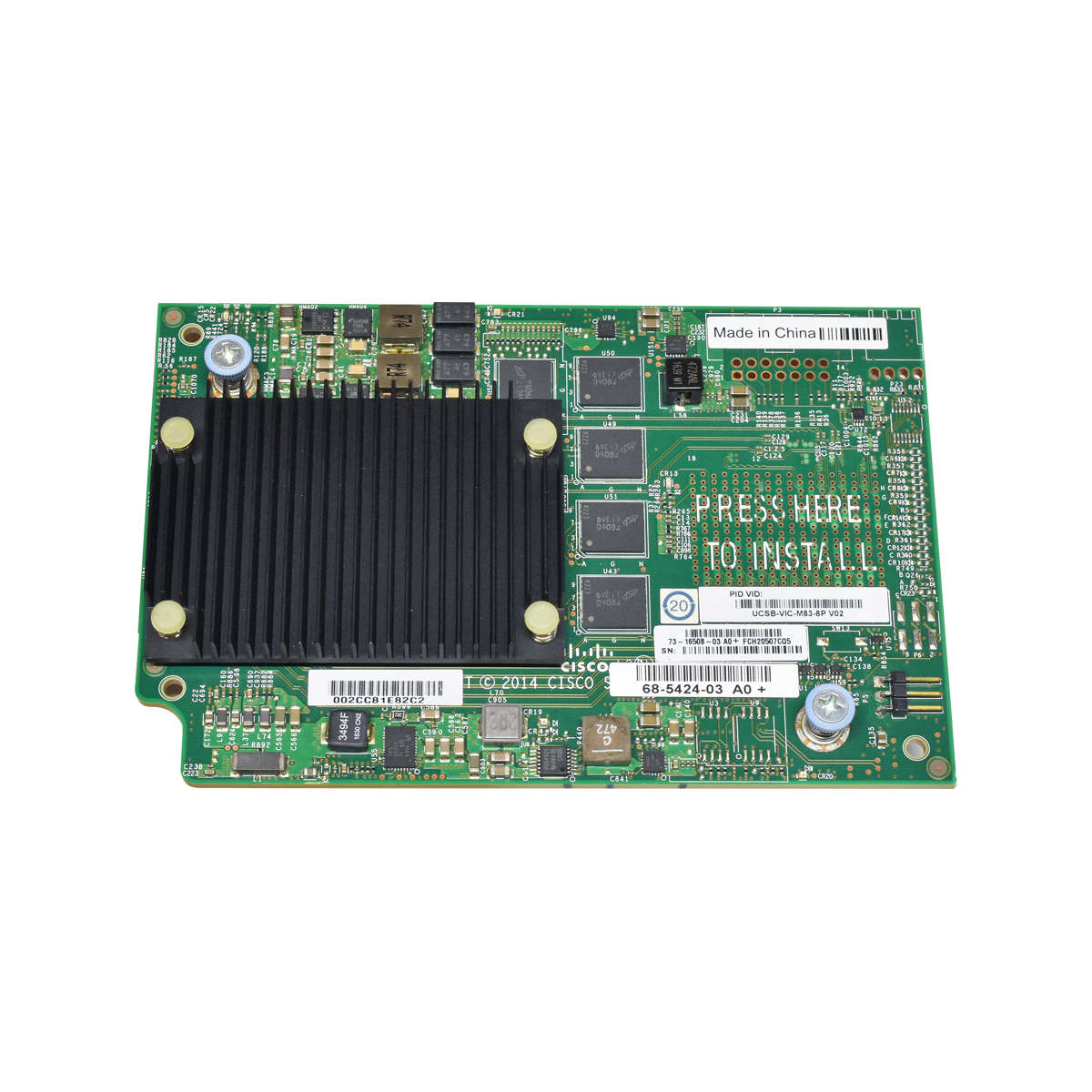 Cisco-UCS-VIC1380-UCSB-VIC-M83-8P-Dual-Port-40Gb-F-003.jpg Cisco UCS VIC1380 UCSB-VIC-M83-8P Dual-Port 40Gb FCoE Mezzanine Card 68-5424-02