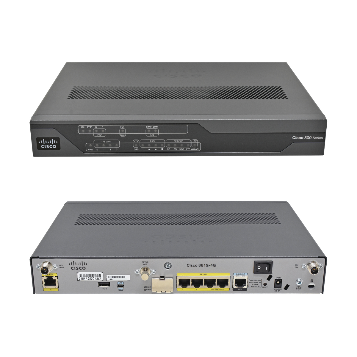 Cisco C881G-4G-GA-K9 4-Port Fast Ethernet Integrated Services Router + Netzteil + Antenne