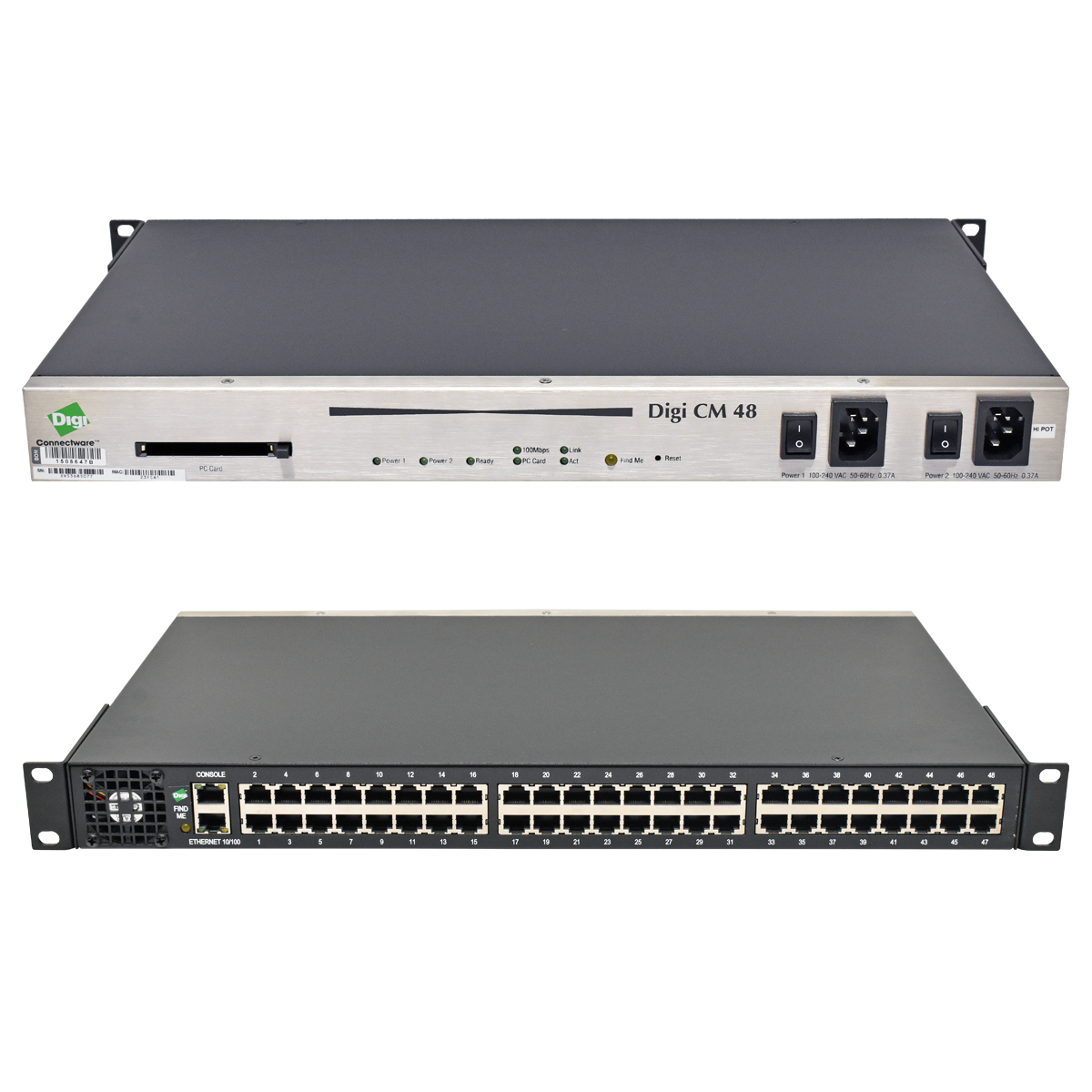 Digi CM 48 Dual Power 50001856-01 50000687-02 48-Port Console Server Digi CM 48 Dual Power 50001856-01 50000687-02 48-Port Console Server +Rack Ears
