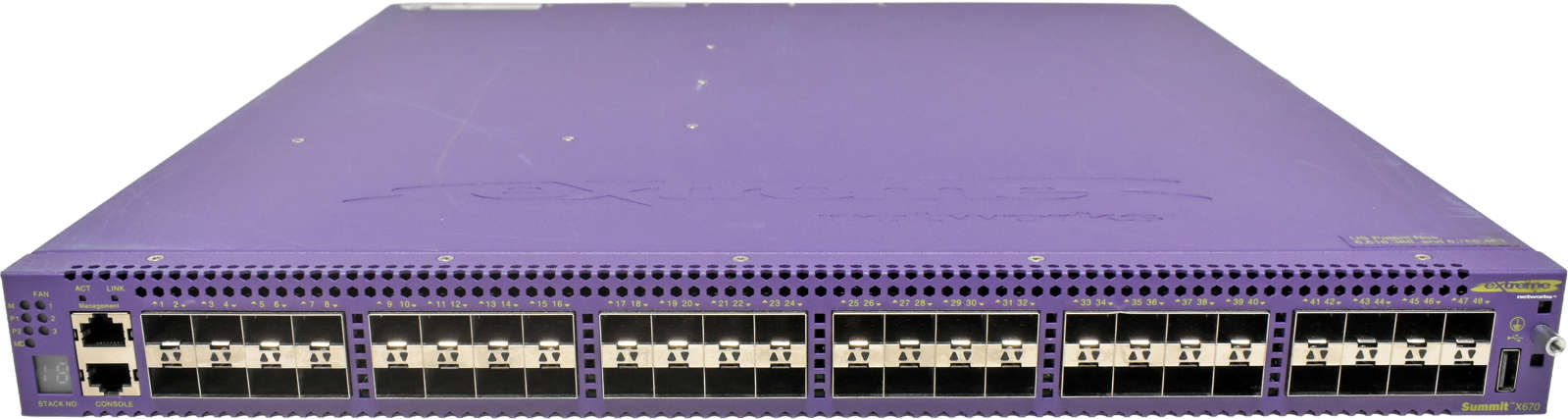 Extreme-Summit-X670-48x-FB-17103-48-Port-SFP-10GE-001.jpg Extreme Summit X670-48x-FB 17103 48-Port SFP+ 10GE Switch