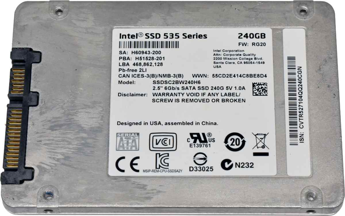 Intel 535 Series 240GB 2.5" 6G SATA SSD SSDSC2BW240H6