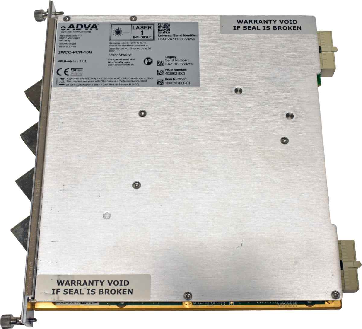 ADVA 2WCC-PCN-10G 1063701000-01 Quad-Port XFP NIC for FSP3000