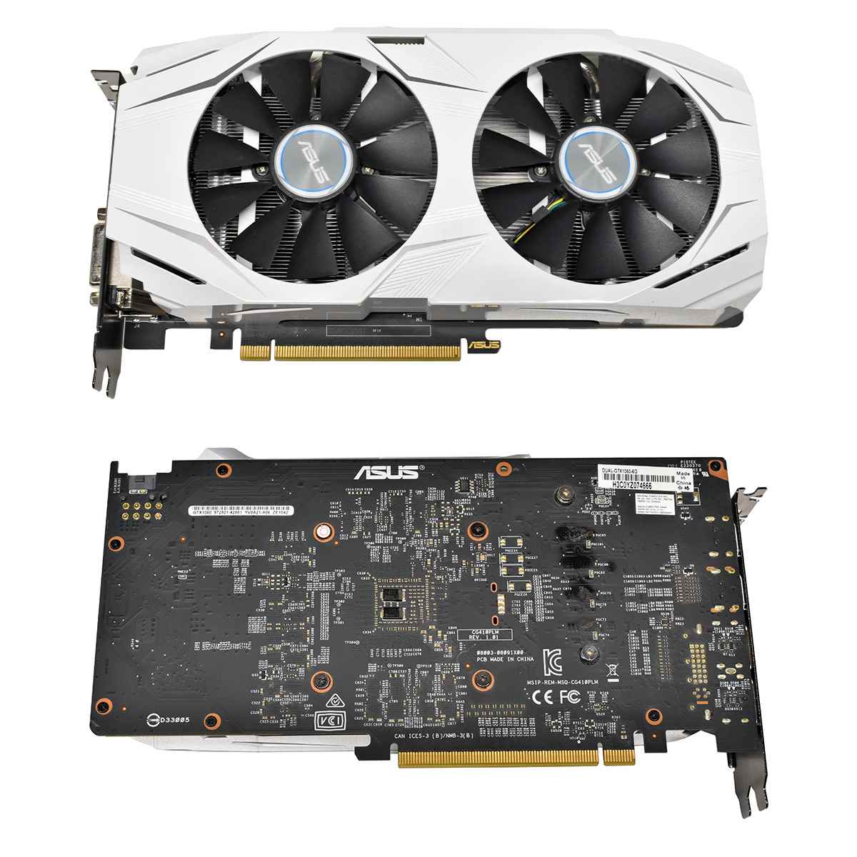 Asus DUAL-GTX1060-6G NVIDIA GTX 1060 Graphics Card GP106 6GB GDDR5 PCIe 3.0 x16 DVI 2x HDMI 2x DP