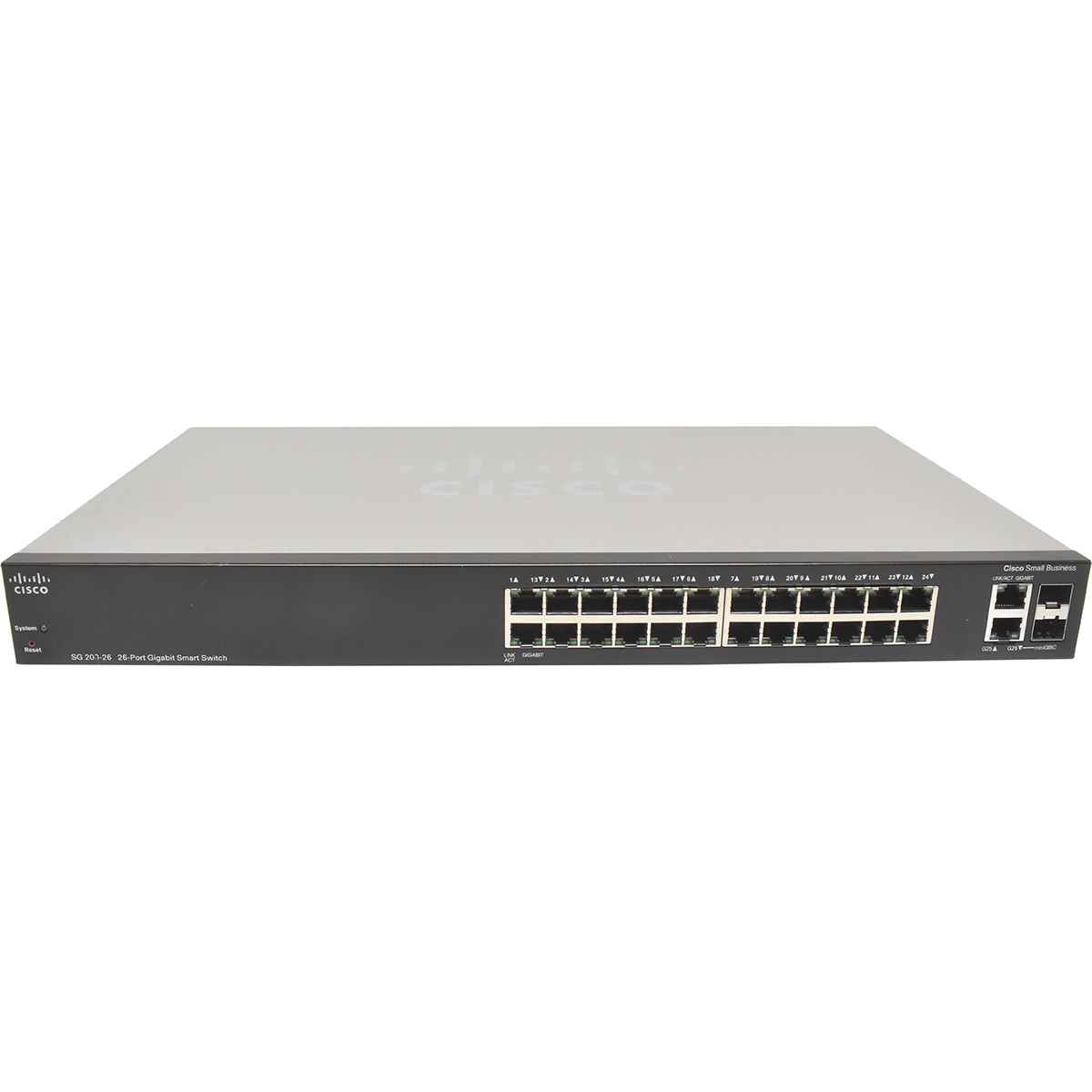 Cisco SG200-26 26-Ports RJ-45 GE 2-Ports SFP GE Small Business Smart Switch Cisco SG200-26 26-Ports RJ-45 GE 2-Ports SFP GE Small Business Smart Switch