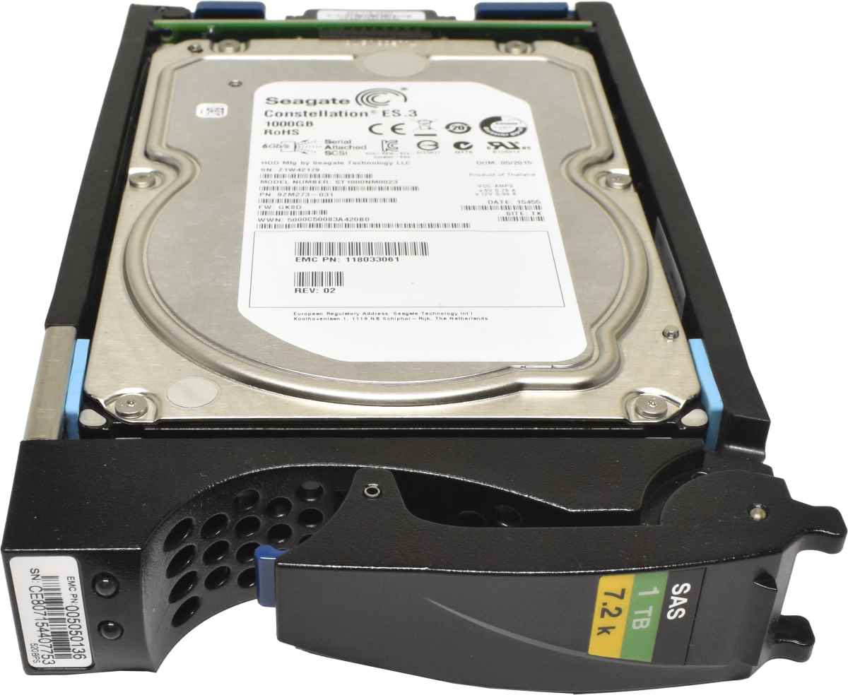 EMC Seagate 1TB 3.5" 7.2K 6G SAS HDD Festplatte ST1000NM0023 9ZM273-031 mit Rahmen