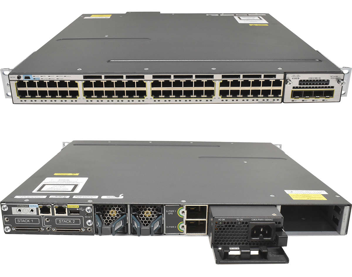 Cisco-WS-C3750X-48T-S-48-Port-RJ-45-GE-Switch-1x-P-005.jpg Cisco WS-C3750X-48T-S 48-Port RJ-45 GE Switch 1x PSU + C3KX-NM-1G Rack Ears