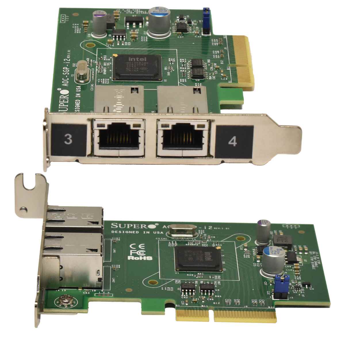 SUPERMICRO AOC-SGP- i2 Dual-Port PCIe x4 Gigabit Ethernet Network Adapter LP SUPERMICRO AOC-SGP- i2 Dual-Port PCIe x4 Gigabit Ethernet Network Adapter LP