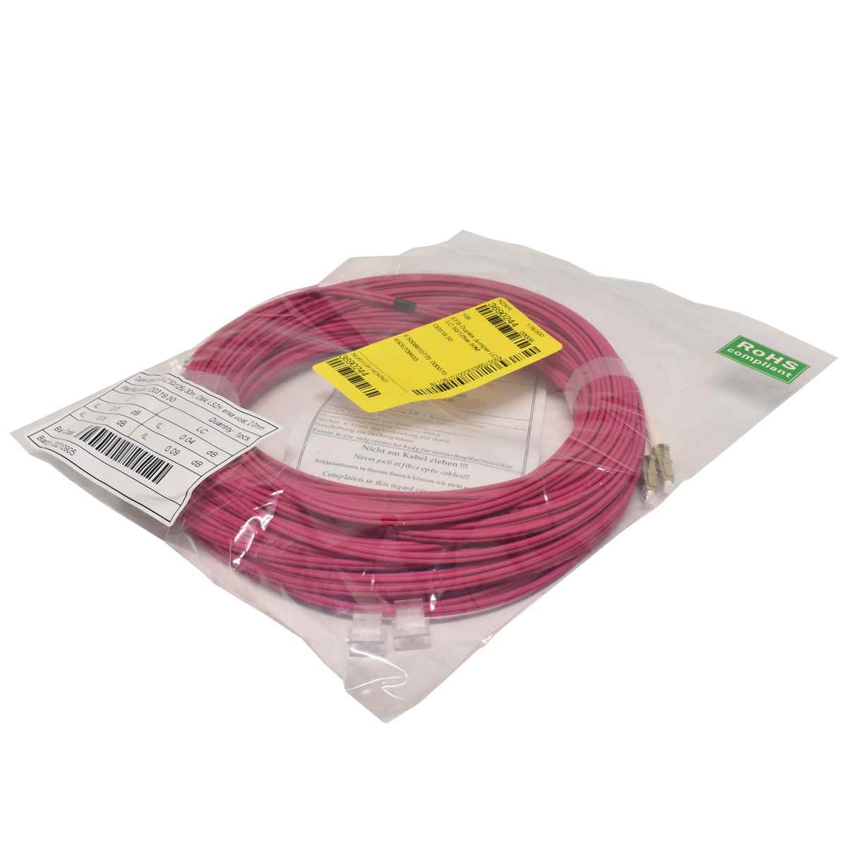 Corning Duplex Jumper LC/LC 50/125 30m OM4 erika violet 2.0mm Neu New 100 x Corning Duplex Jumper LC/LC 50/125 30m OM4 erika violet 2.0mm Neu New