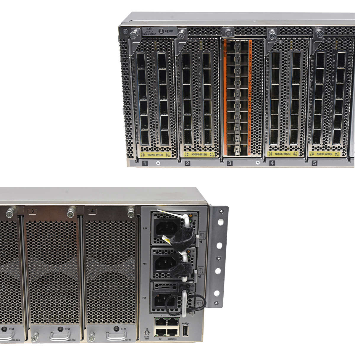 Cisco-Switch-N5K-C5696Q-68-5317-01-4x-N5696-M12Q-1-006.jpg Cisco Switch N5K-C5696Q 68-5317-01 4x N5696-M12Q 1x N5696-M12Q 6x PSU 4x FAN