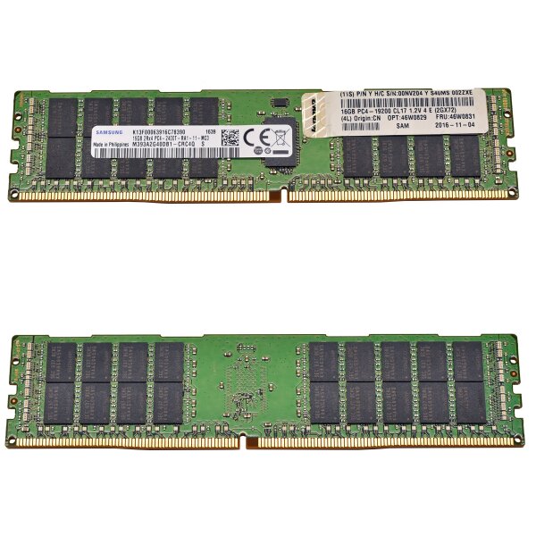32GB Lenovo Samsung 2x16GB 2Rx4 PC4-2400T DDR4 RAM M393A2G40DB1-CRC 46W0831 46W0829