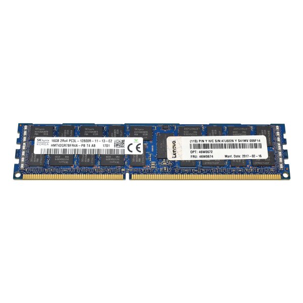 Lenovo Skhynix 16GB 2Rx4 PC3L-12800R DDR3 RAM HMT42GR7BFR4A-PB 46W0674 46W0672