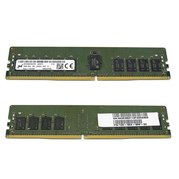 EMC Micron 16GB 1Rx4 PC4-3200AA-RC2-12 DDR4 RAM MTA18ASF2G72PZ-3G2E2T1