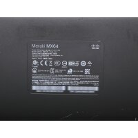 Cisco Meraki MX64 Firewall Cloud Managed Unclaimed No Power Supply 600-32010-C