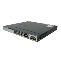 Cisco Switch WS-C3750X-24P-S 24Ports PoE+ 1000Mbits C3KX-NM-1G 4Ports SFP 1000Mbits Module 715W PSU Managed