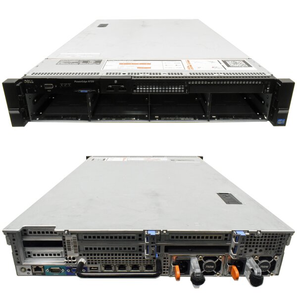 Dell PowerEdge R720 Server 2U H710p mini 2x E5-2650 CPU 128GB RAM 8x3.5 Bay