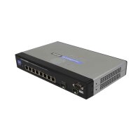 Linksys Switch SRW2008P 8Ports PoE 1000Mbits 2Ports Combo SFP 1000Mbits No AC Adapter Managed