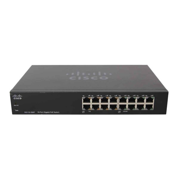 Cisco Switch SG110-16HP 16Ports (8 PoE) 1000Mbits Unmanaged